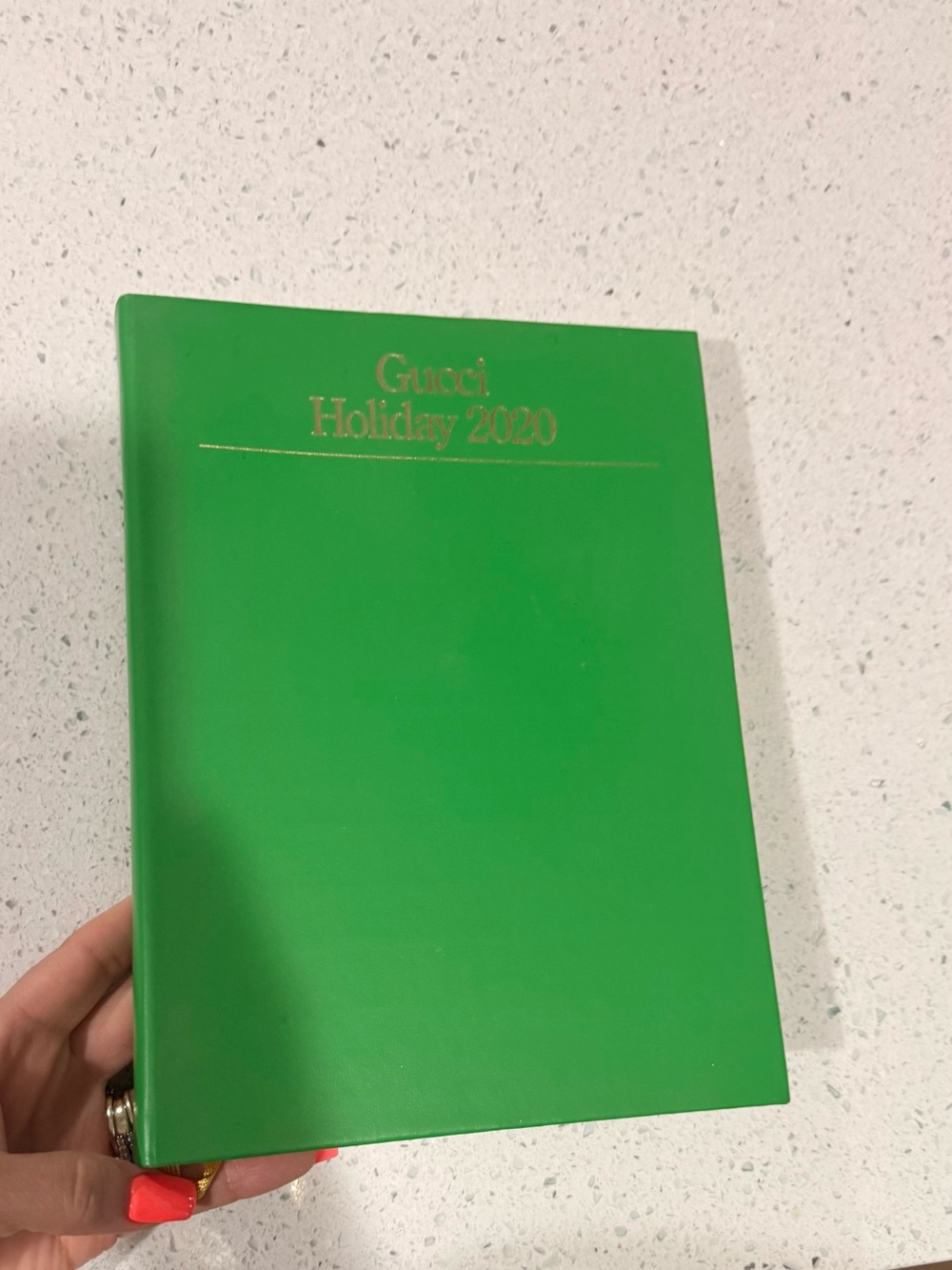 Gucci Green Hardcover Planner with Gold Foil